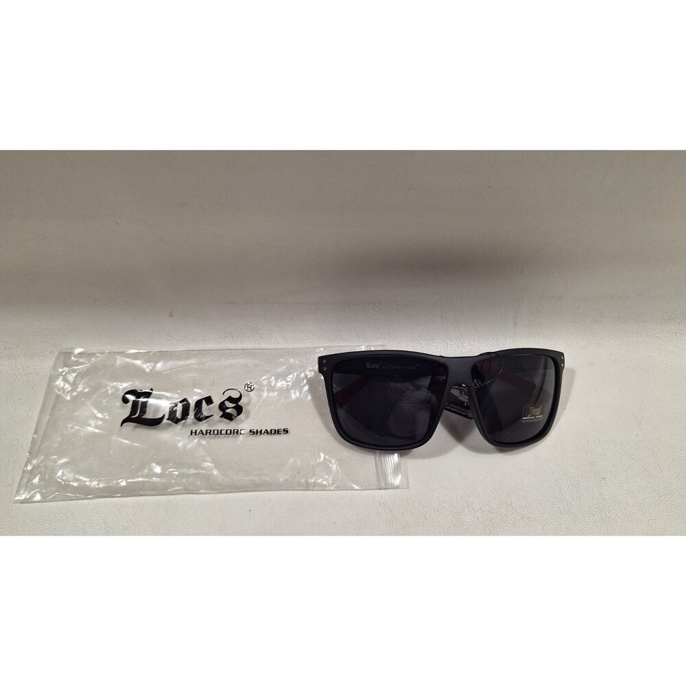 LOCS Hardcore Gangster Cholo Enforcer BLACK Red Sunglasses NEW